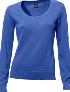 Basics|Pullover|heine Rundhalspullover aus Feinstrick royalblau