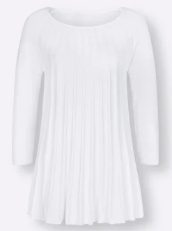 Pullover| Rundhalspullover in A-Form weiß