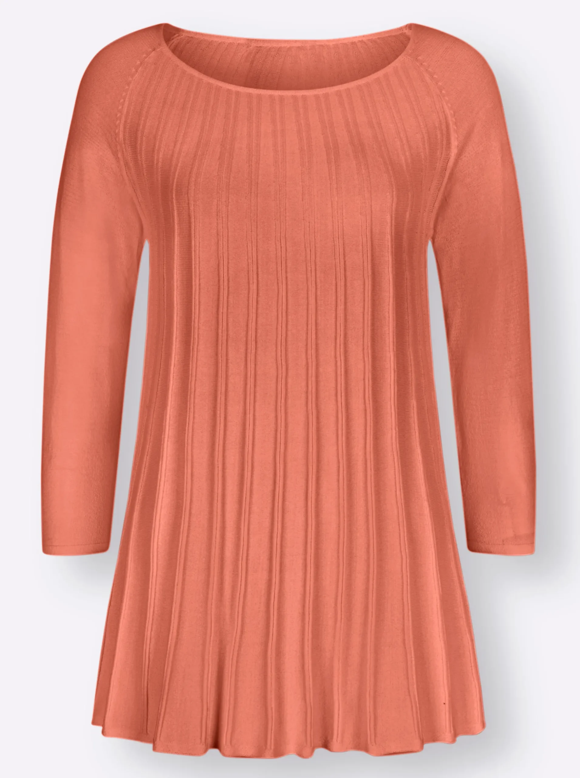 Pullover| Rundhalspullover in A-Form papaya