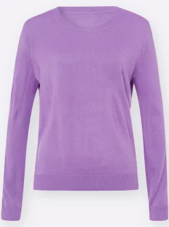Basics|Pullover| Rundhalspullover in Form gestrickt, wärmend flieder