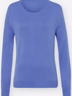 Pullover| Rundhalspullover in Form gestrickt, wärmend bleu