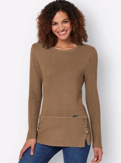 Pullover| Rundhalspullover in pflegeleichter Qualität camel
