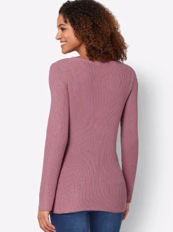 Pullover| Rundhalspullover in pflegeleichter Qualität altrosa