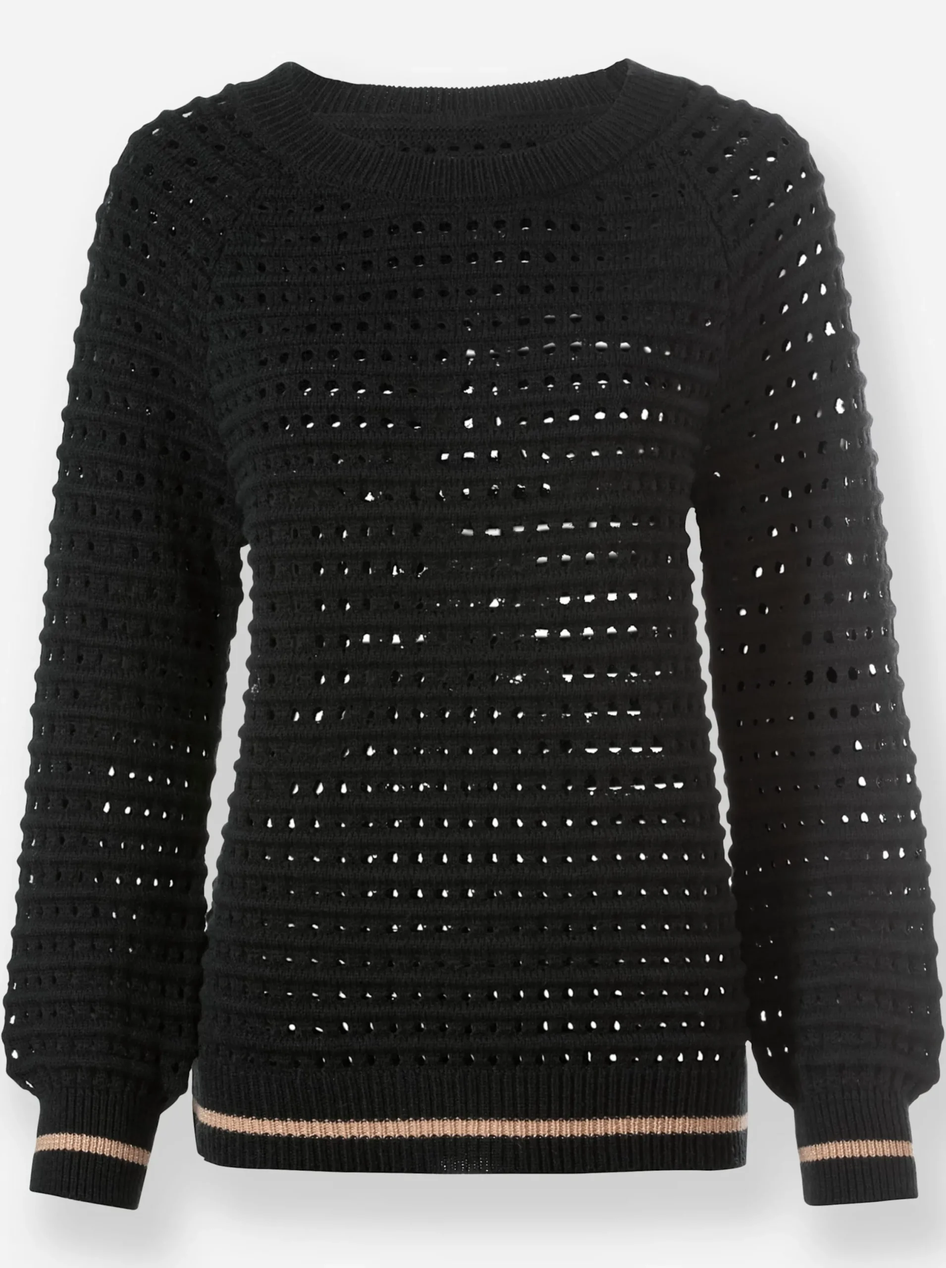 Pullover|heine Rundhalspullover mit Schurwolle schwarz