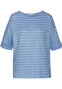 Strandmode|LASCANA Rundhalsshirt blaugestreift