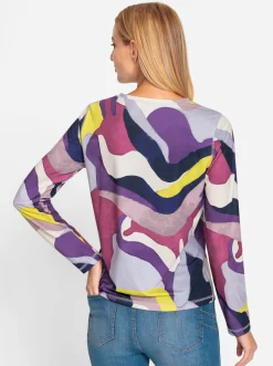 Shirts|heine Rundhalsshirt flieder-mauve-bedruckt