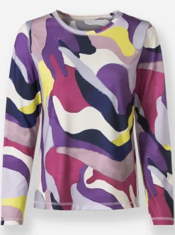 Shirts|heine Rundhalsshirt flieder-mauve-bedruckt
