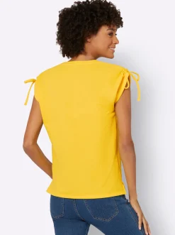 Strandmode|Shirts| Rundhalsshirt sonnengelb