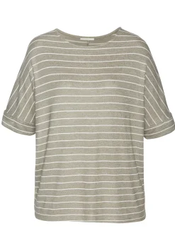 Strandmode|Shirts|LASCANA Rundhalsshirt khakigestreift