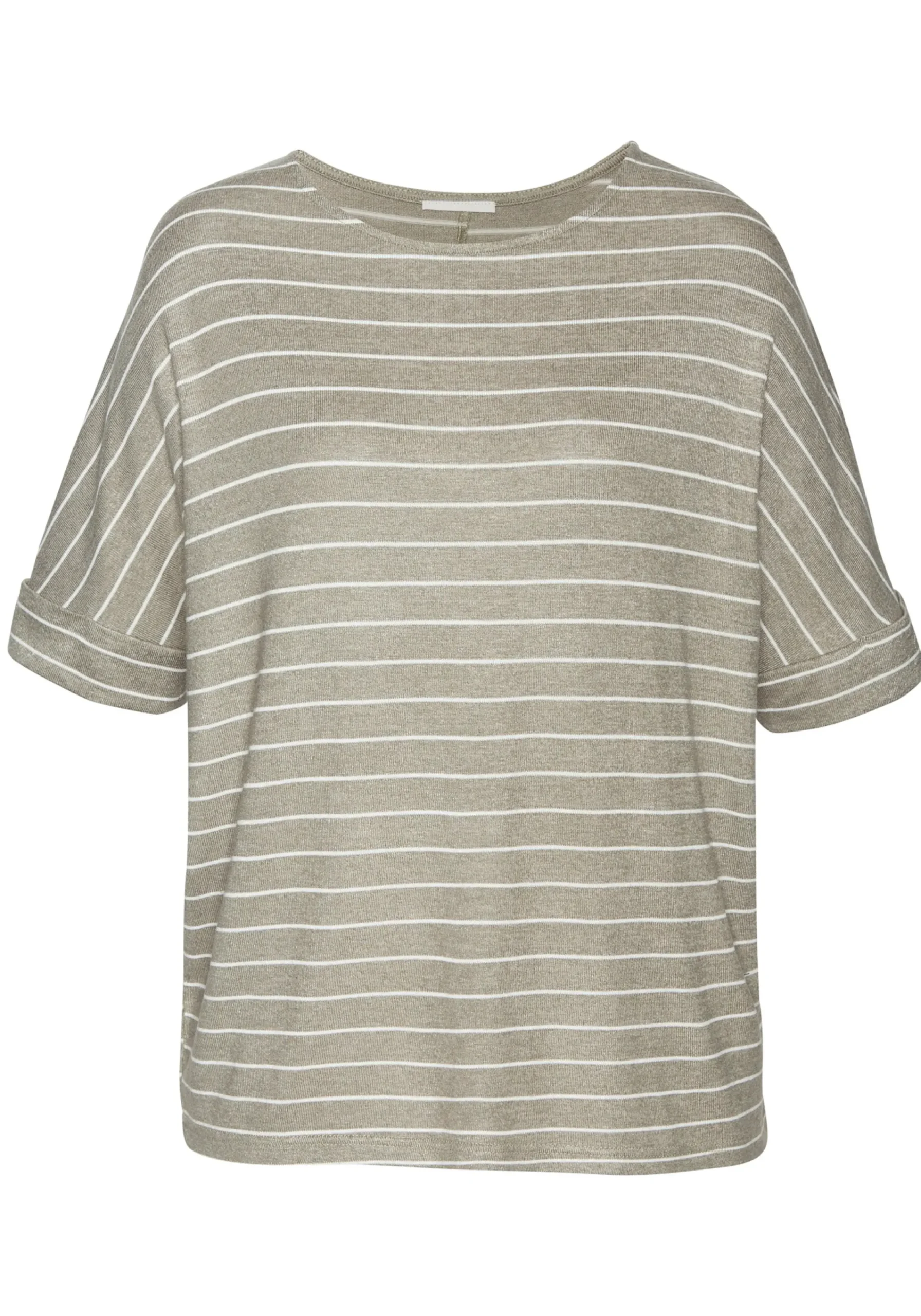 Strandmode|Shirts|LASCANA Rundhalsshirt khakigestreift