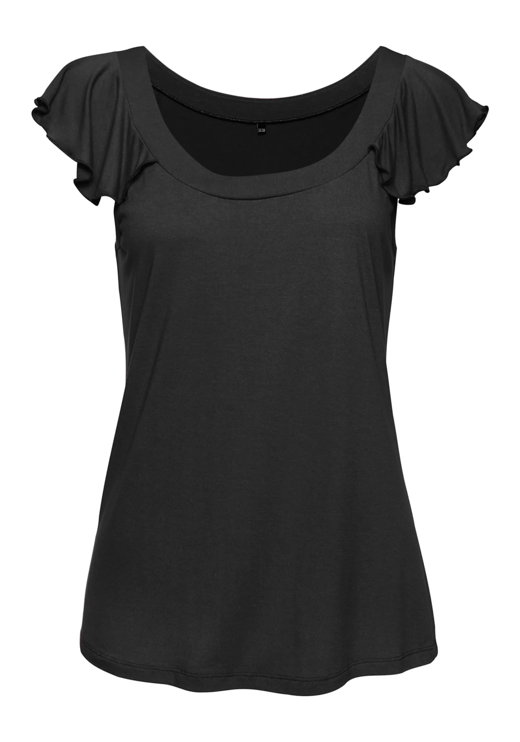 Strandmode|Vivance Rundhalsshirt schwarz