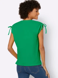 Strandmode| Rundhalsshirt grasgrün