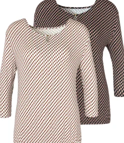 Strandmode|Vivance Rundhalsshirt weiß,schwarz