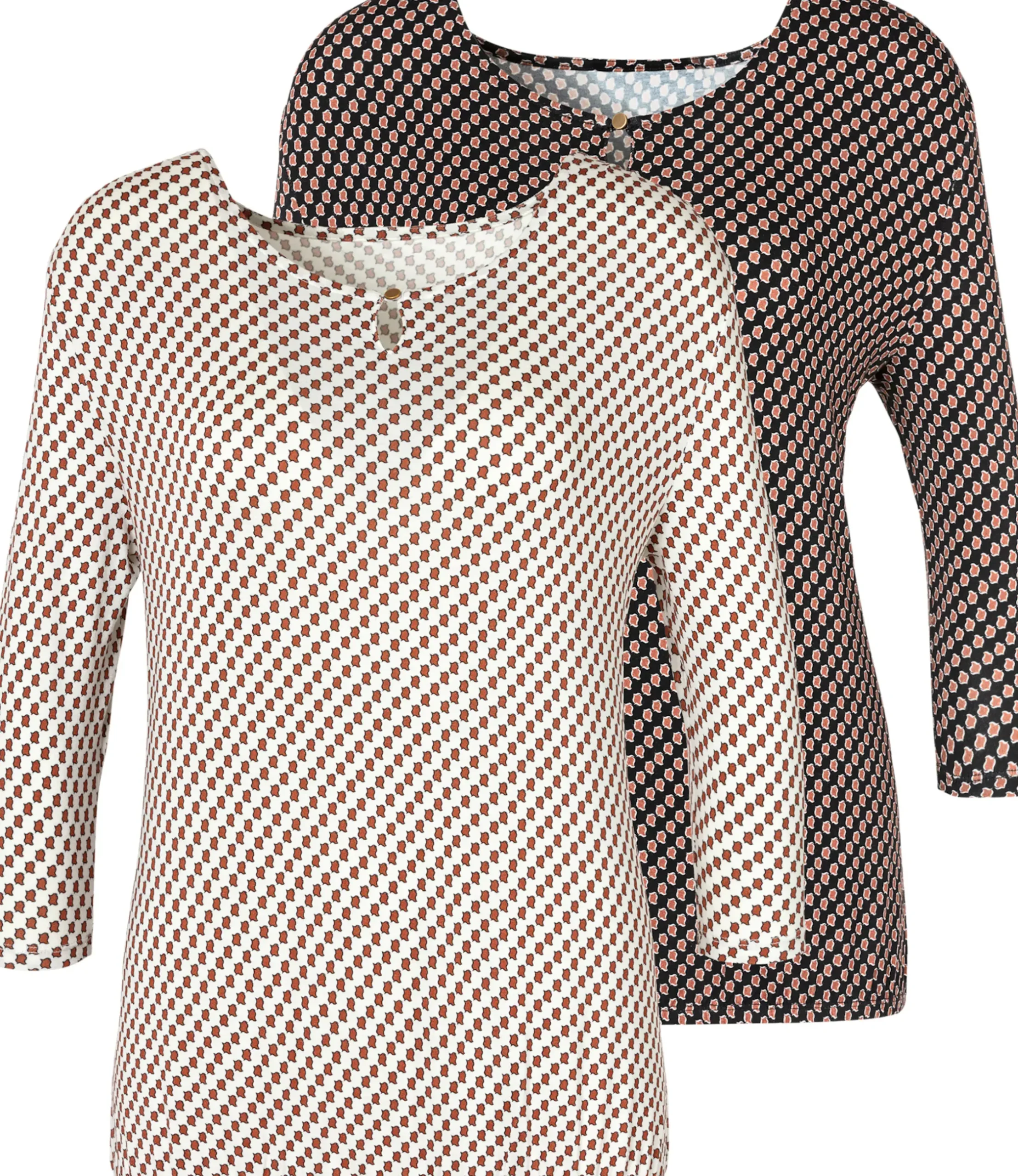 Strandmode|Vivance Rundhalsshirt weiß,schwarz