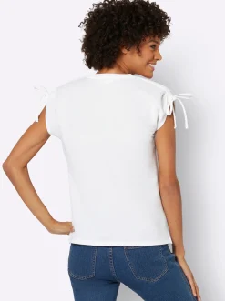 Strandmode| Rundhalsshirt weiß