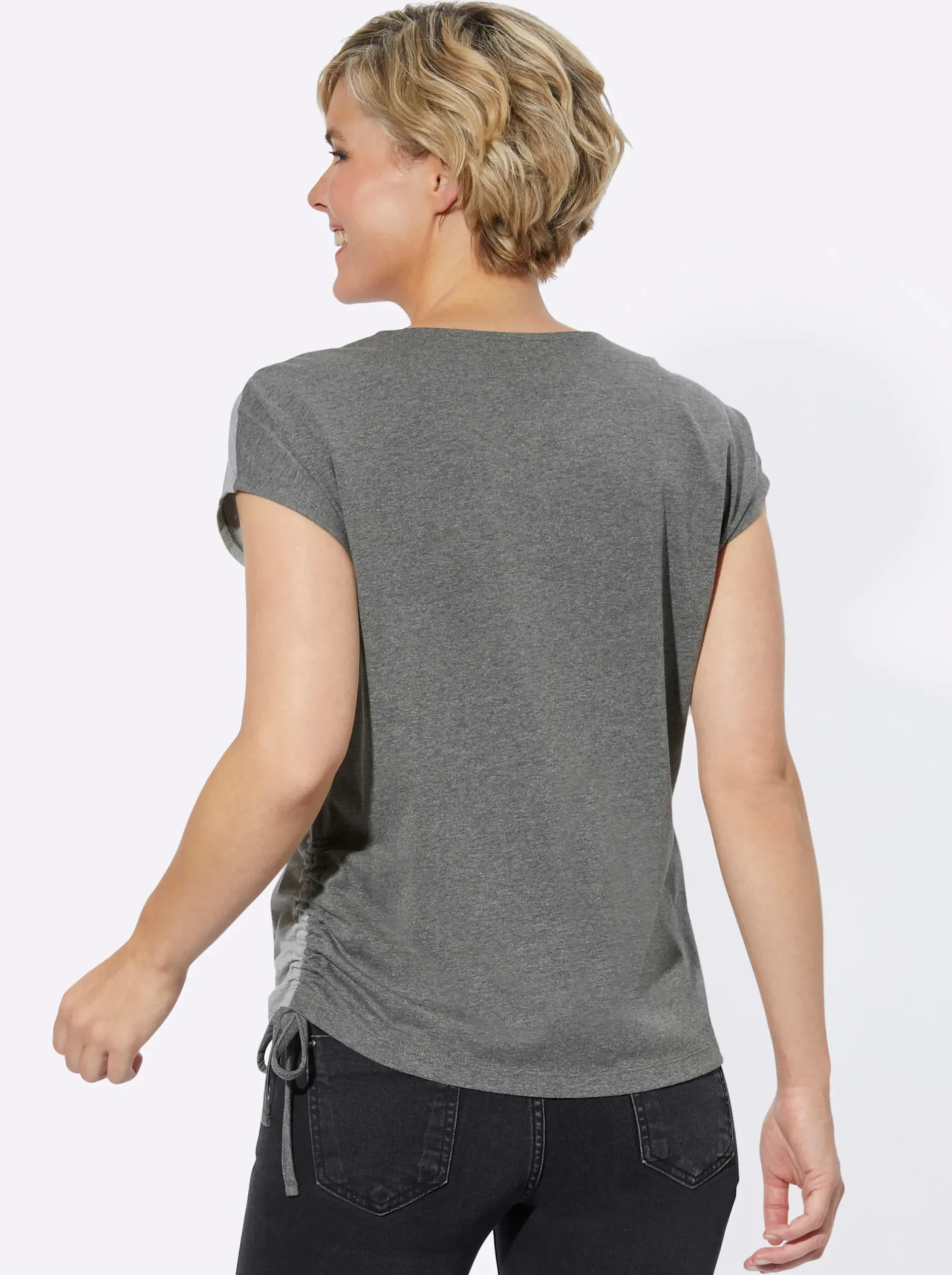 Shirts| Rundhalsshirt anthrazit-mint