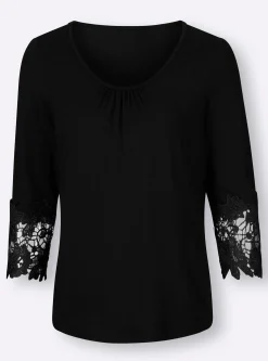Shirts| Rundhalsshirt schwarz