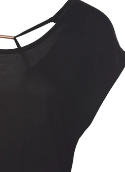 Strandmode|LASCANA Rundhalsshirt schwarz