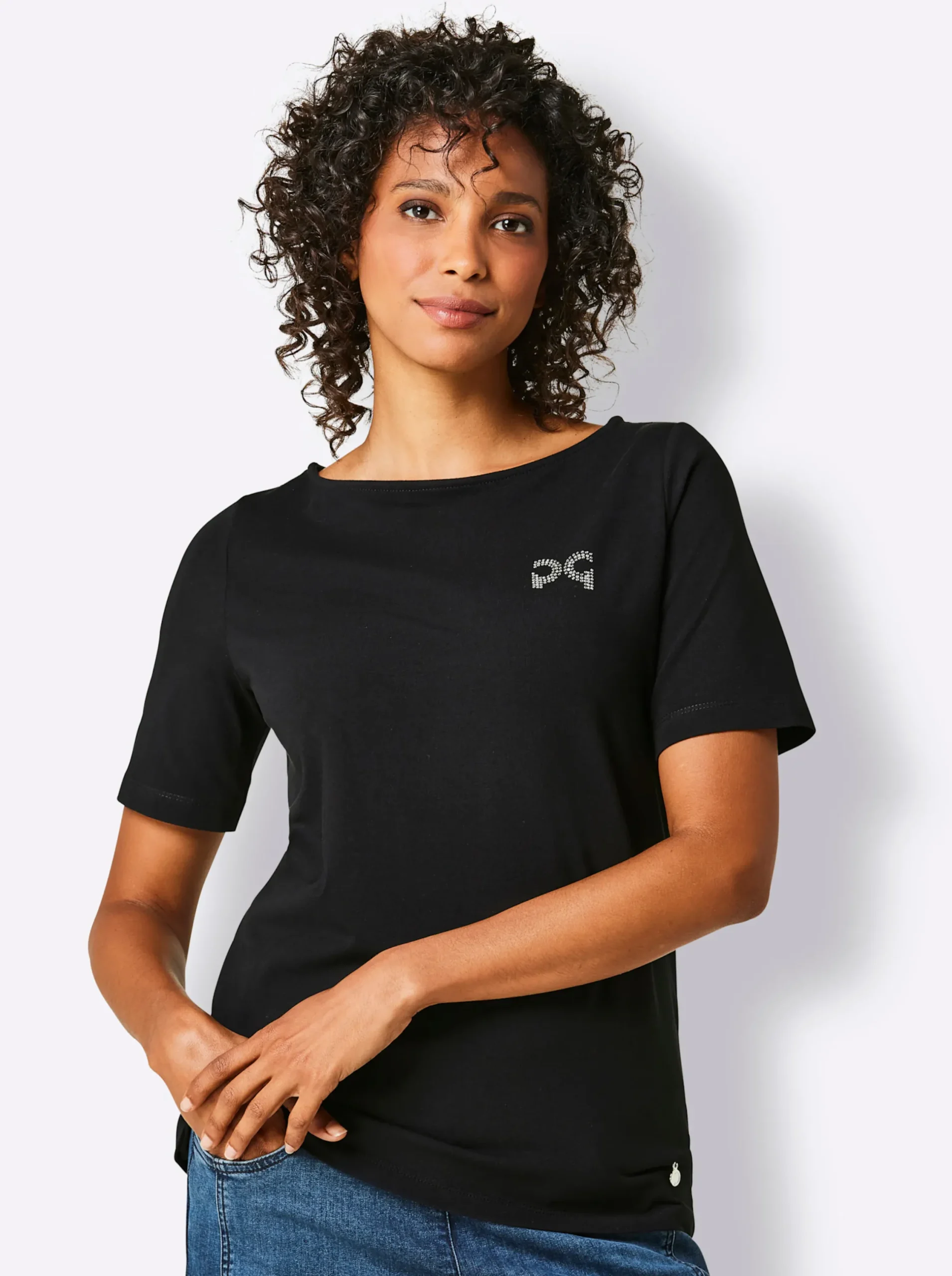 Shirts|CREATION L PREMIUM Rundhalsshirt schwarz