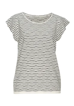 Strandmode|Vivance Rundhalsshirt creme-schwarz