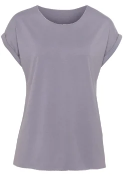 Strandmode|Shirts|LASCANA Rundhalsshirt flieder