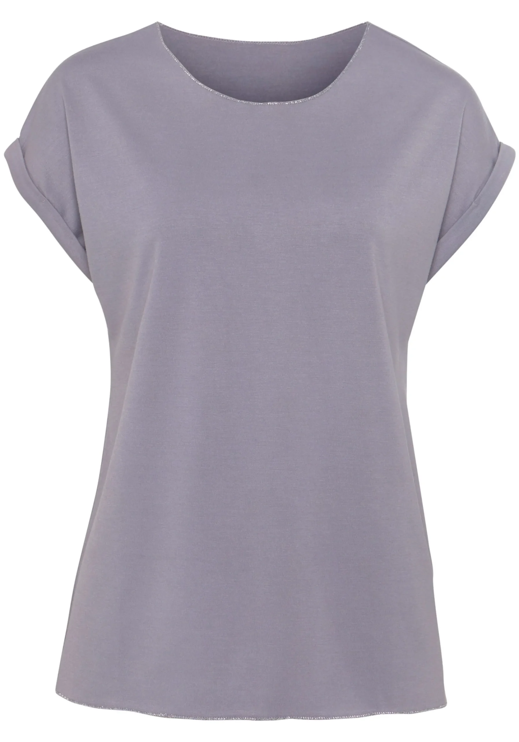 Strandmode|Shirts|LASCANA Rundhalsshirt flieder