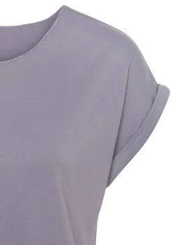 Strandmode|Shirts|LASCANA Rundhalsshirt flieder