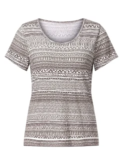 Shirts| Rundhalsshirt im Ethno-Dessin khaki-gemustert