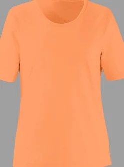 Shirts| Rundhalsshirt in geradem Schnitt orange