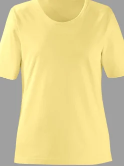 Shirts| Rundhalsshirt in geradem Schnitt gelb