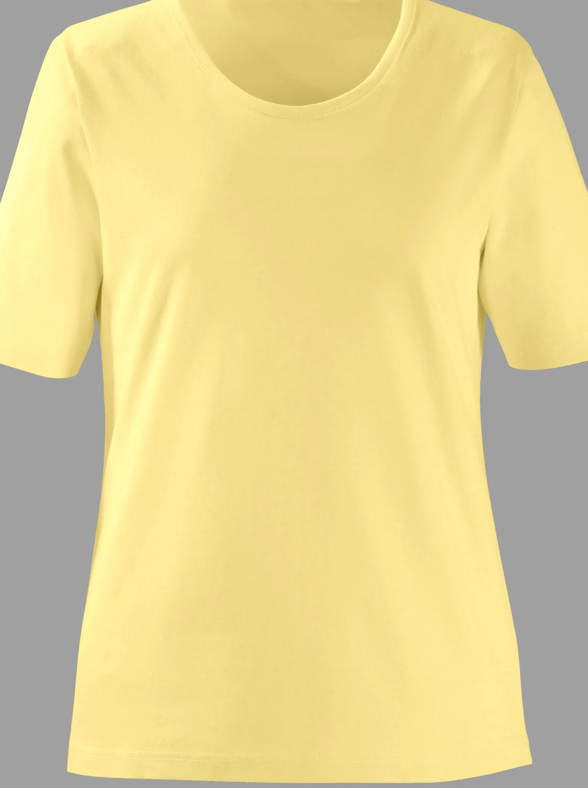 Shirts| Rundhalsshirt in geradem Schnitt gelb