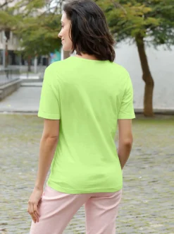 Shirts| Rundhalsshirt in geradem Schnitt pistazie