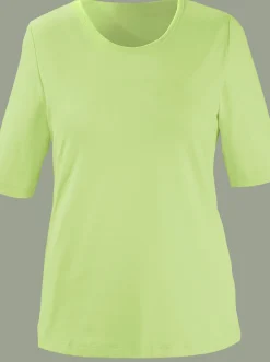 Shirts| Rundhalsshirt in geradem Schnitt pistazie