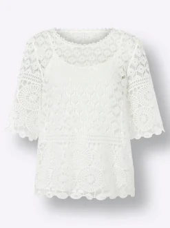 Shirts|heine Rundhalsshirt inklusive passendem Top ecru