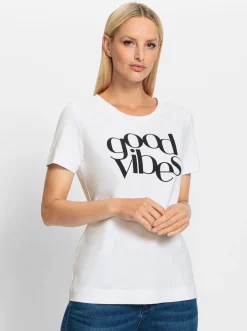 Shirts|heine Rundhalsshirt leicht tailliert weiß