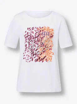 Shirts|heine Rundhalsshirt mit Druckmotiv weiß