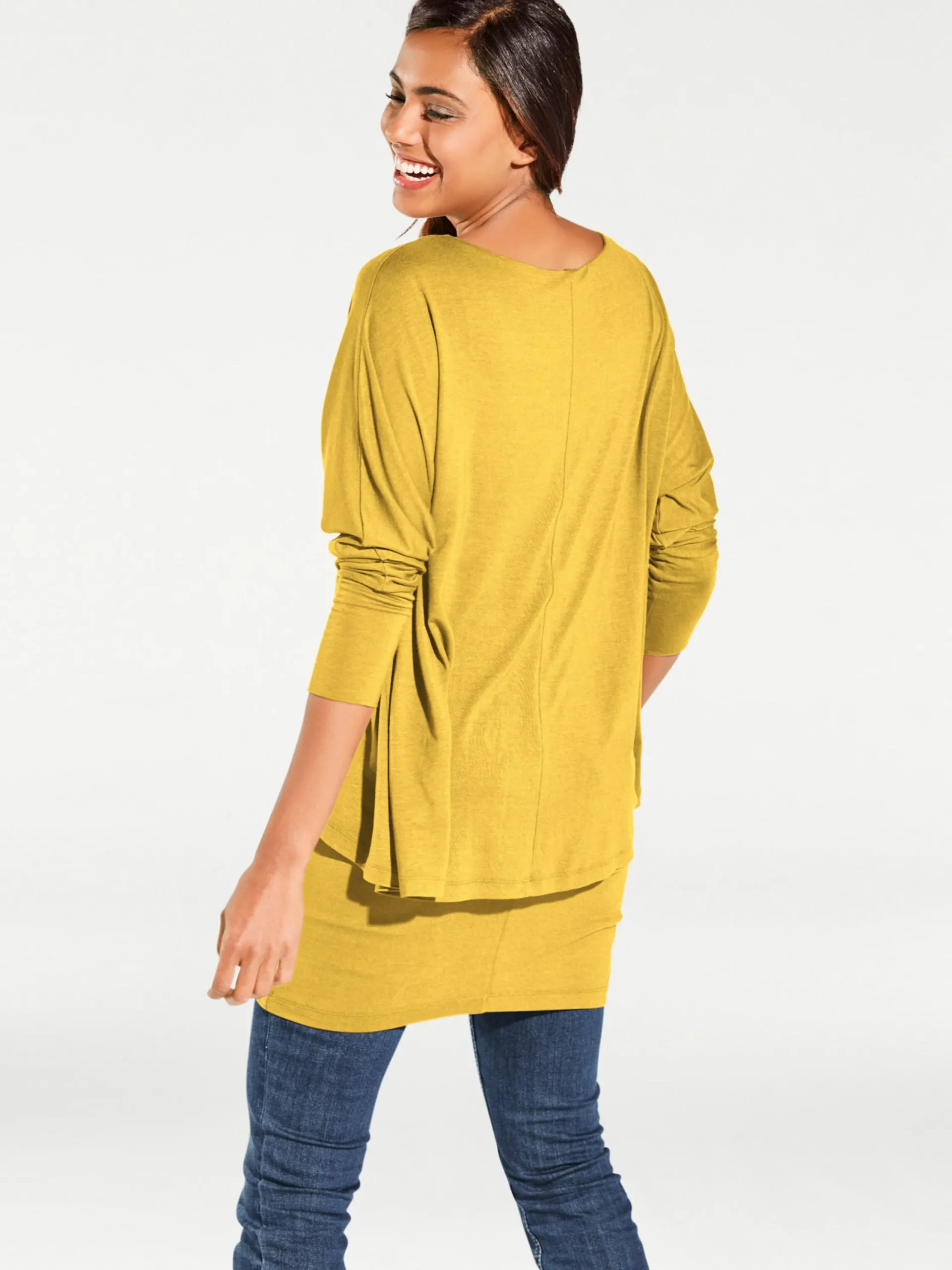 Basics|Shirts|heine Rundhalsshirt mit Fledermaus-Ärmeln gelb