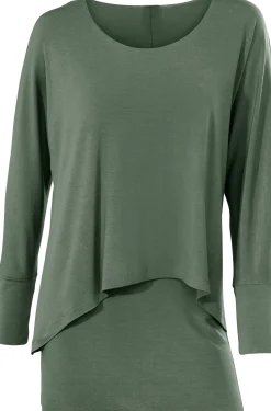 Shirts|heine Rundhalsshirt mit Fledermaus-Ärmeln salbei