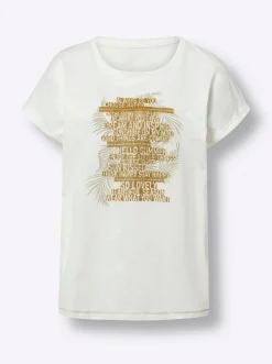 Shirts|heine Rundhalsshirt mit Glanz-Druck ecru