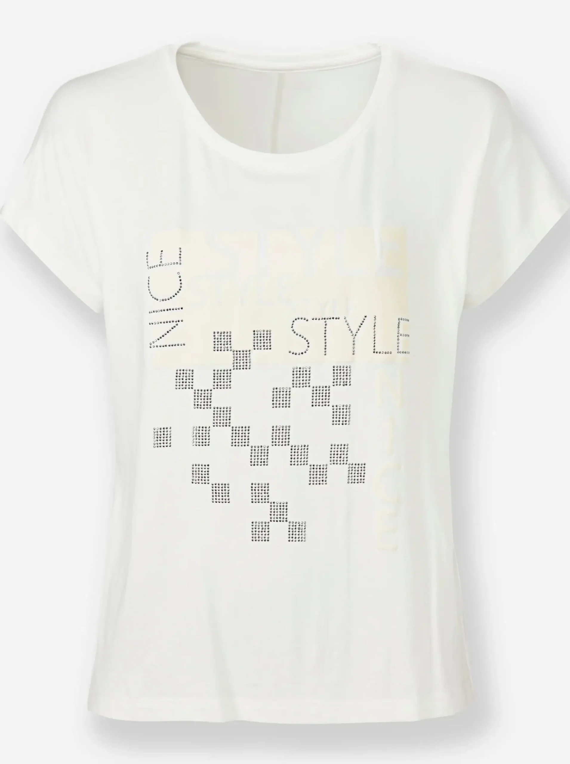 Shirts|heine Rundhalsshirt mit Glitzersteinchen ecru