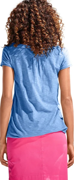 Strandmode|Shirts|heine Rundhalsshirt mit Gummizug-Bund kornblume