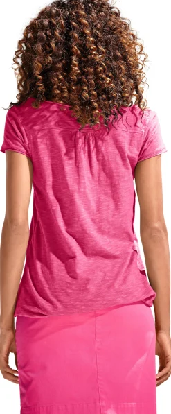 Strandmode|Shirts|heine Rundhalsshirt mit Gummizug-Bund pink