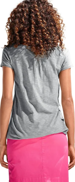 Strandmode|Shirts|heine Rundhalsshirt mit Gummizug-Bund grau