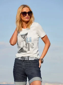 Shirts|heine Rundhalsshirt mit Lettering-Motiv ecru