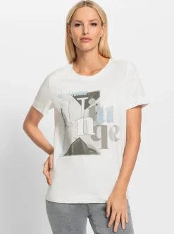Shirts|heine Rundhalsshirt mit Lettering-Motiv ecru