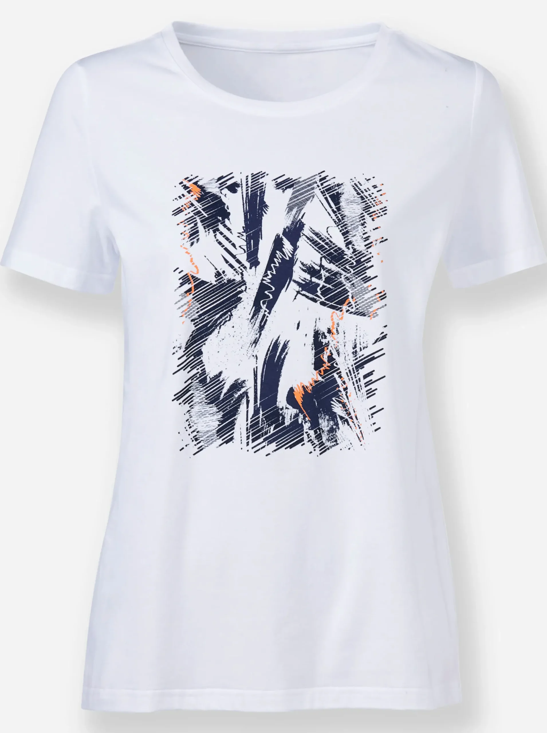 Shirts|heine Rundhalsshirt mit Print-Dessin weiß