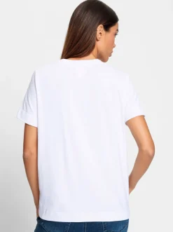 Shirts|heine Rundhalsshirt mit Schriftzug weiß