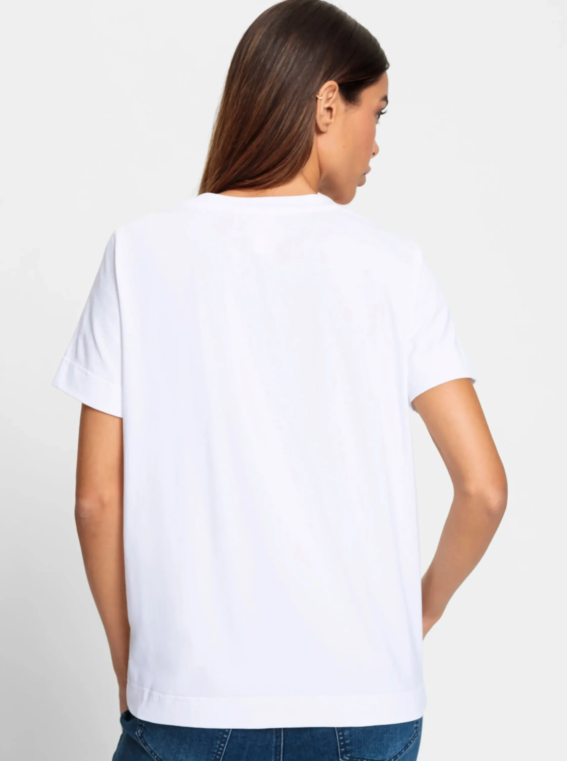 Shirts|heine Rundhalsshirt mit Schriftzug weiß