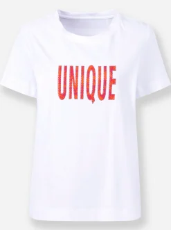 Shirts|heine Rundhalsshirt mit Schriftzug weiß