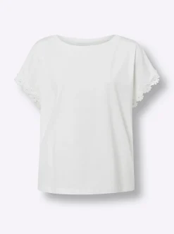 Shirts|heine Rundhalsshirt mit Zierperlen ecru